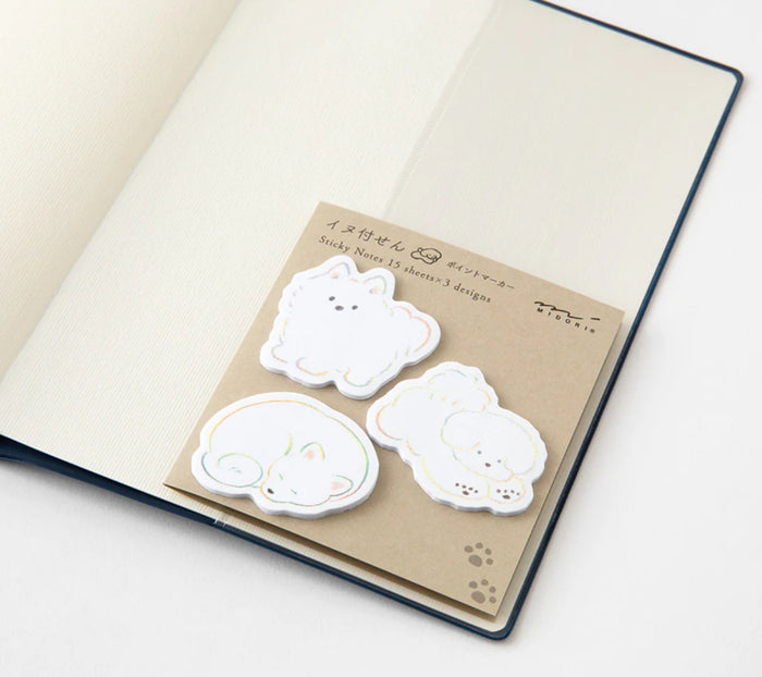 Midori - Sticky Notes - Point Dog White