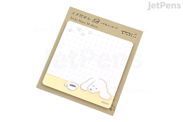 Midori - Sticky Notes - Point Dog White