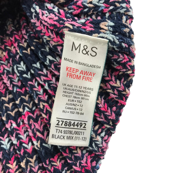 M&S 11-12 years navy and pink knitted sweater