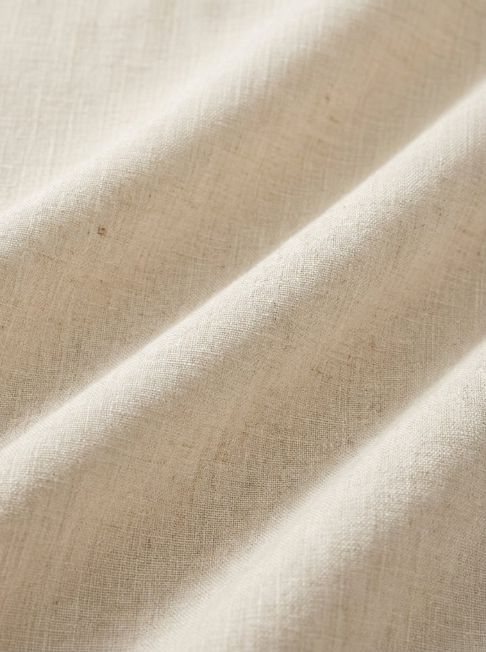 Musetti Slub Beige Solid Full Sleeve Tailored Fit Casual Blended Shirt