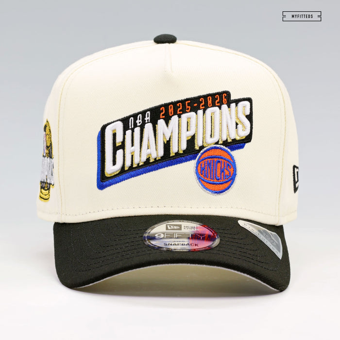 NEW YORK KNICKS 2026 NBA CHAMPIONS BANNER 9FIFTY A-FRAME NEW ERA SNAPBACK HAT