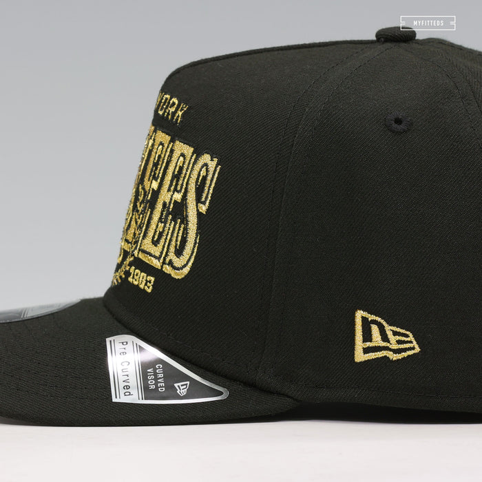NEW YORK YANKEES THE LAUREL JET BLACK GOLDEN METALLIC 9FIFTY A-FRAME NEW ERA SNAPBACK HAT