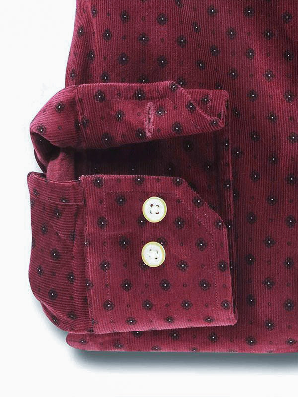 Niseko Burgundy Corduroy Full sleeve single cuff   Cotton Shirt