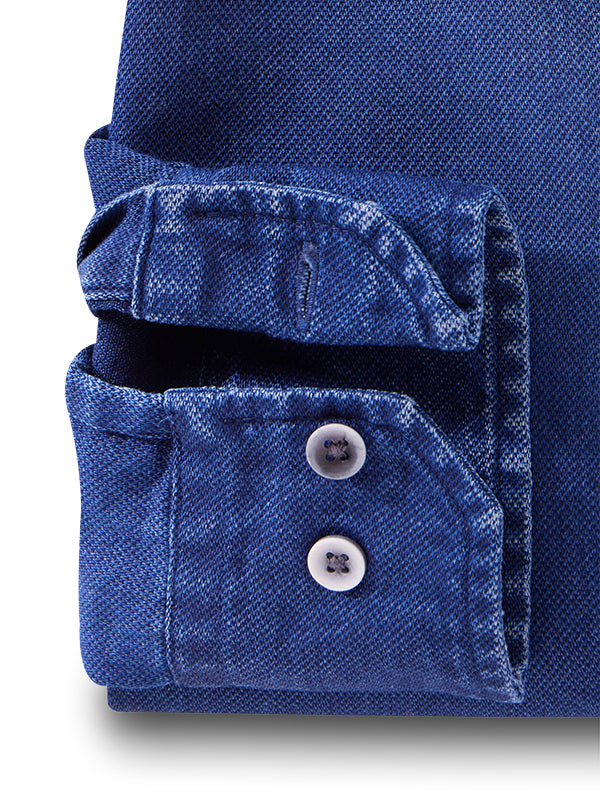 Norris True Indigo Navy Solid Full Sleeve Tailored Fit Casual Cotton Shirt
