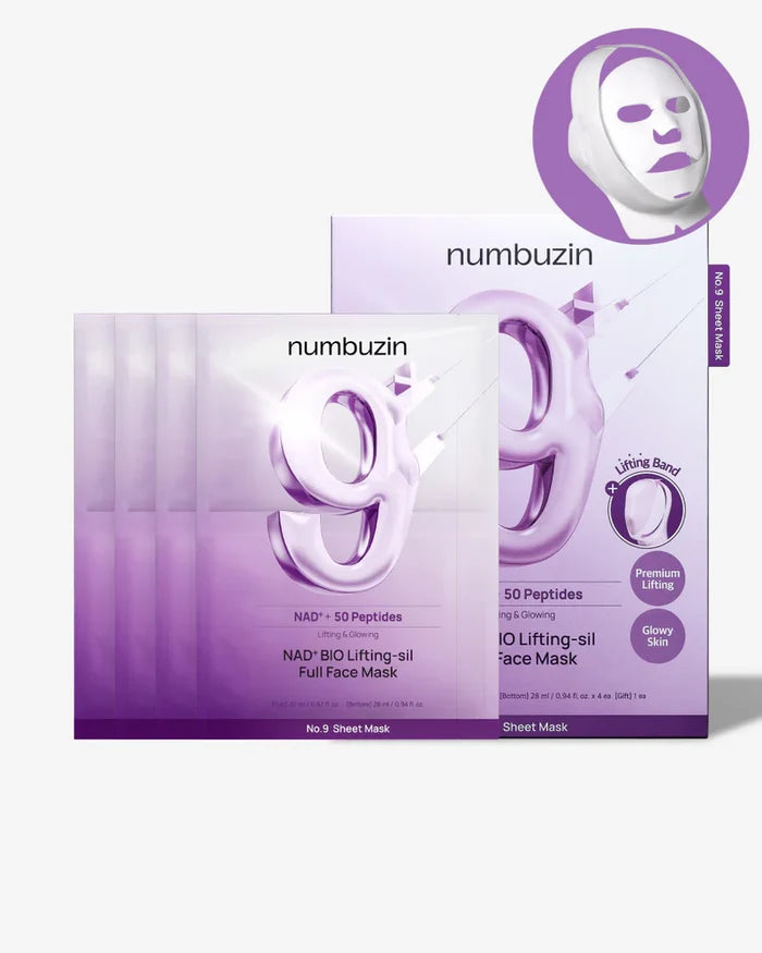 numbuzin No.9 NAD+ BIO Lifting-sil Full Face Mask (4 Sheets)