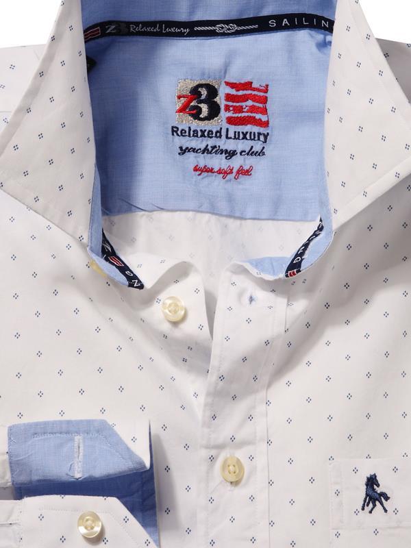 Oahu White Printed    Cotton Shirt