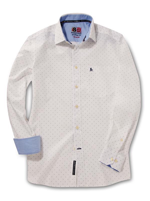 Oahu White Printed    Cotton Shirt