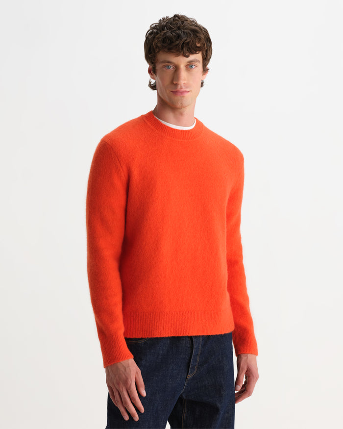Orange Fluffy Wool Wilde Crew