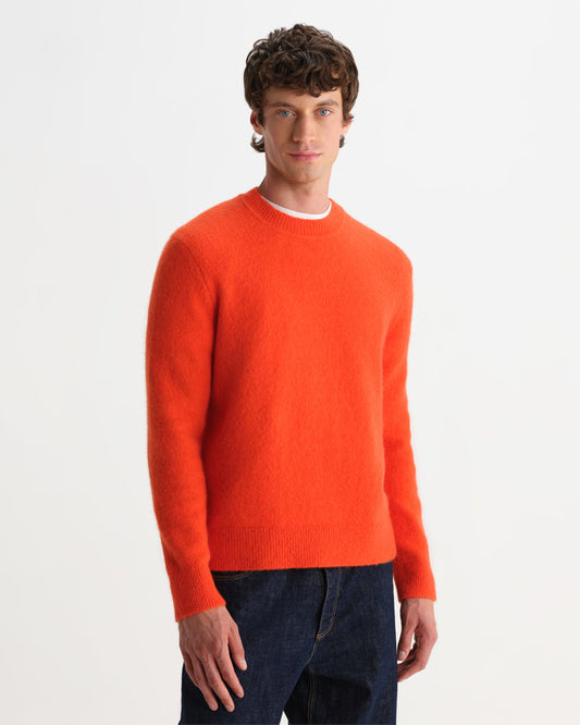 Orange Fluffy Wool Wilde Crew
