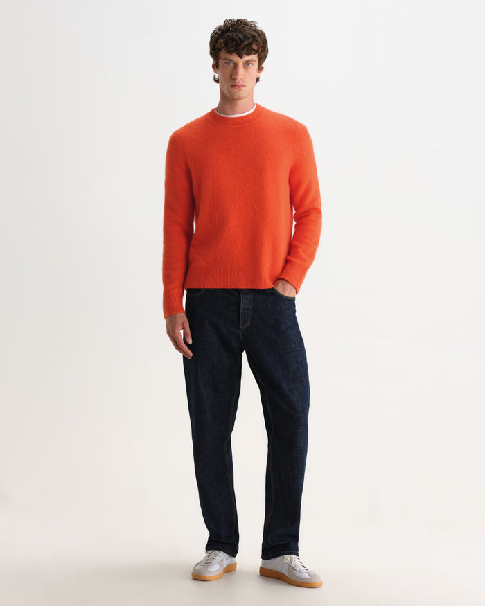Orange Fluffy Wool Wilde Crew