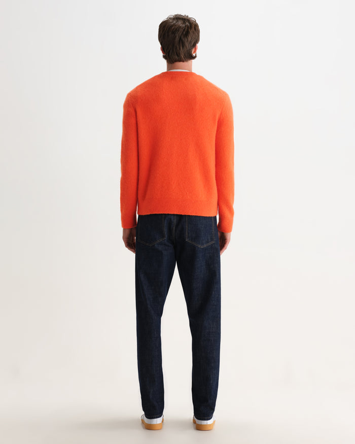 Orange Fluffy Wool Wilde Crew