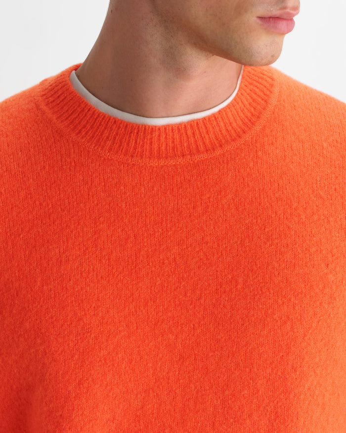 Orange Fluffy Wool Wilde Crew