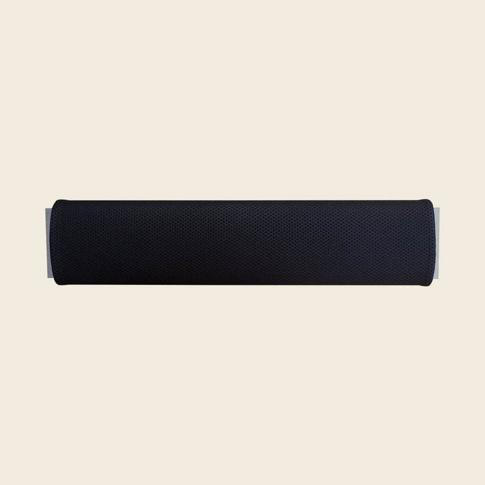 Black mesh-textured padded cover wrapped around a Guillotine Tower top bar.