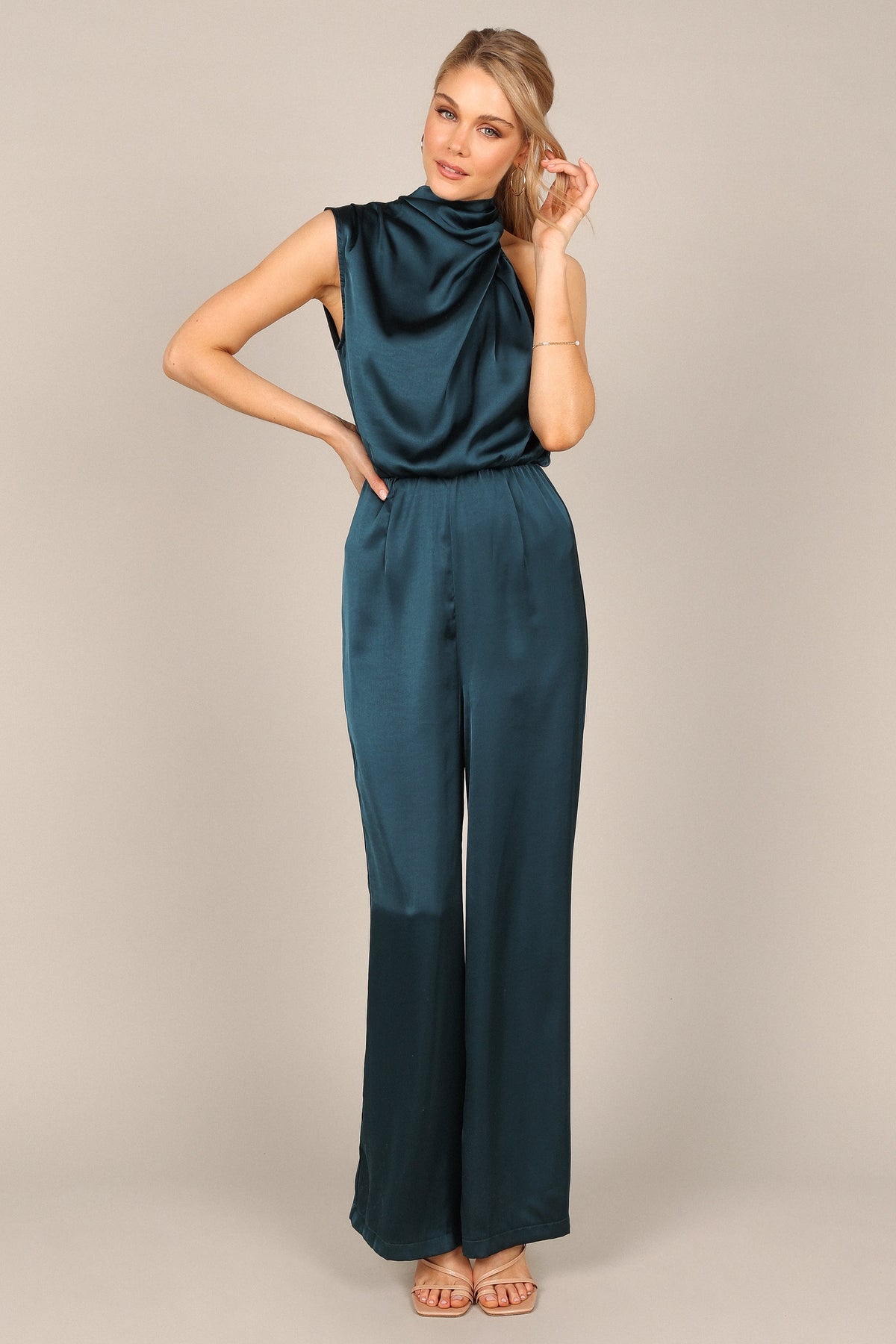 Savannah One Shoulder Jumpsuit - Teal