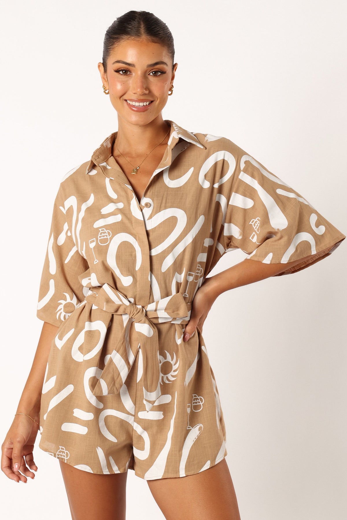 Kellie Romper - Tan
