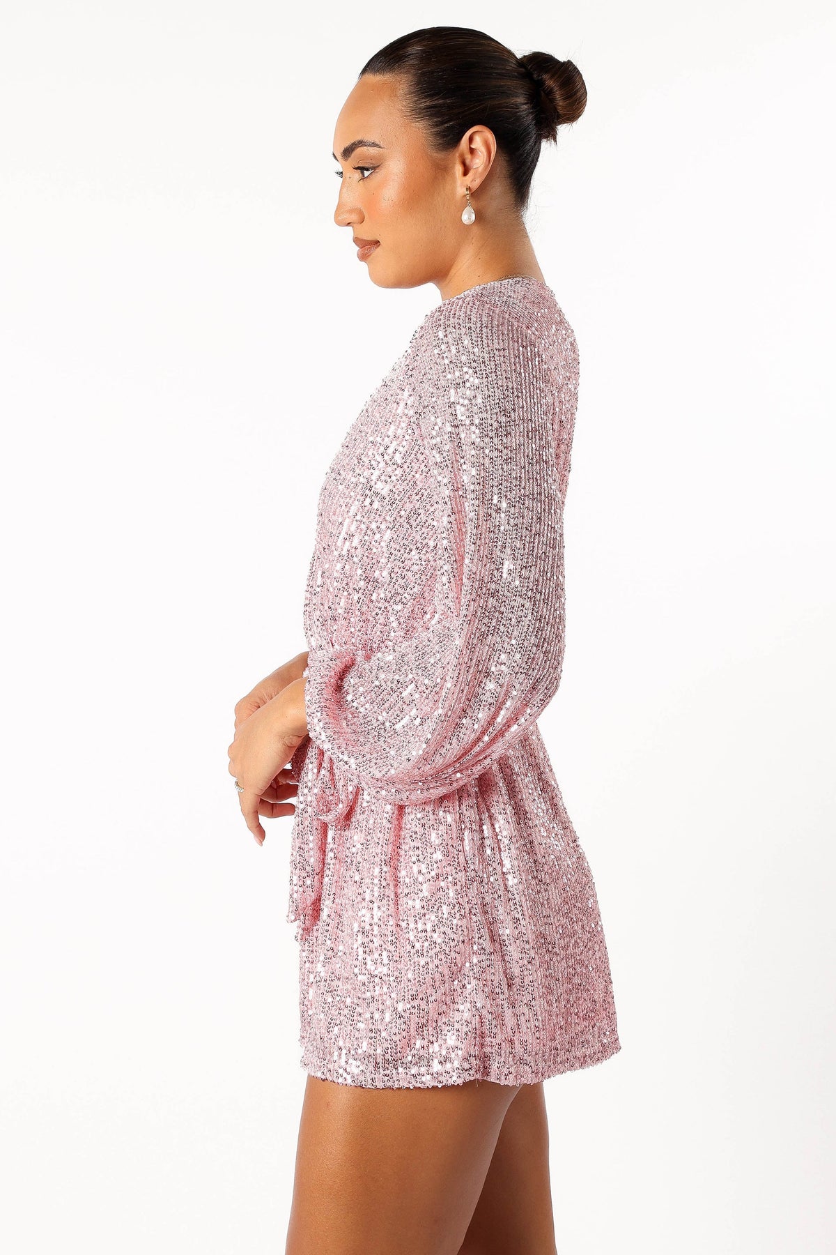 Monica Sequin Romper - Pink