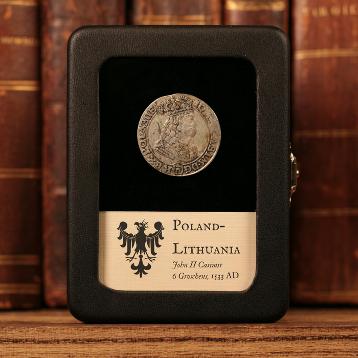 Poland, King John II Casimir Vasa, Silver 6 Groschens - 1667 CE - Polish-Lithuania
