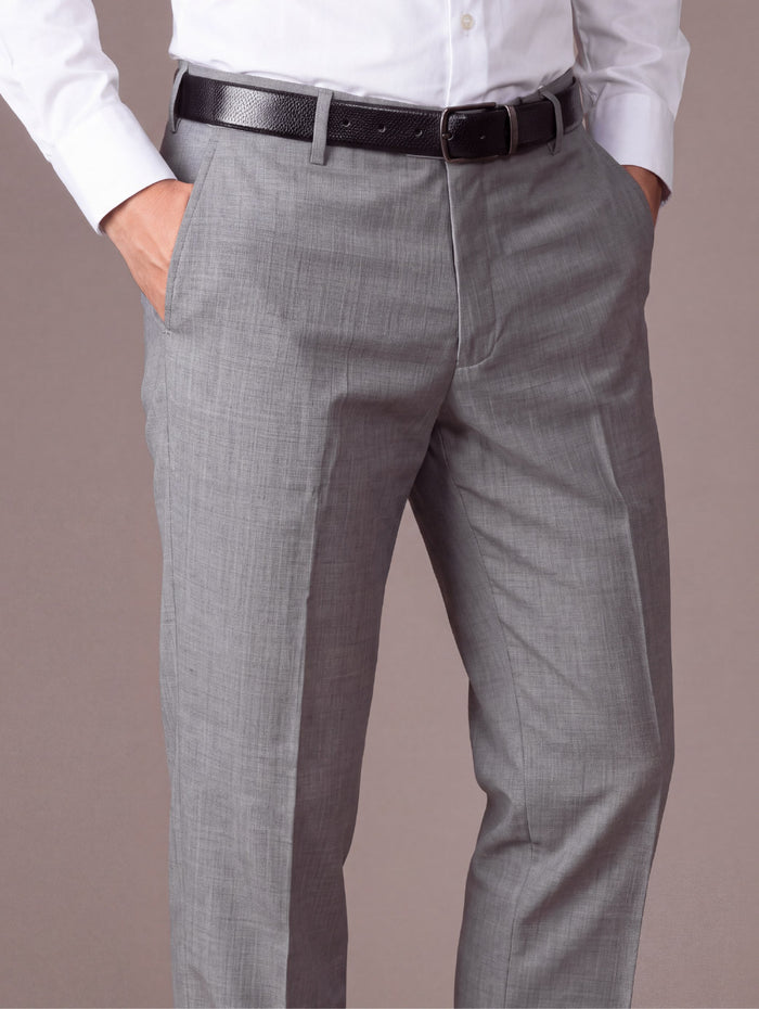 Pollone Light Grey Tailored Fit Trouser