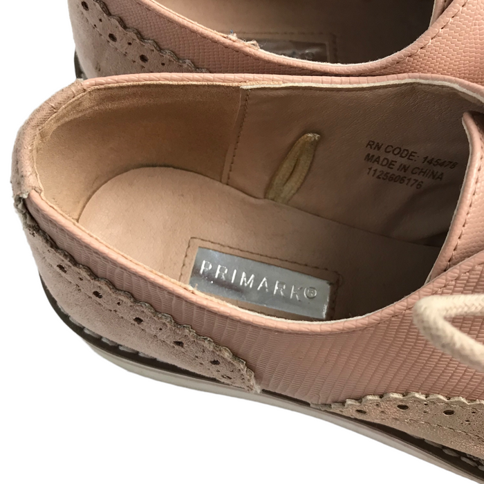 Primark Pink Brogue Style Shoes Size UK 4