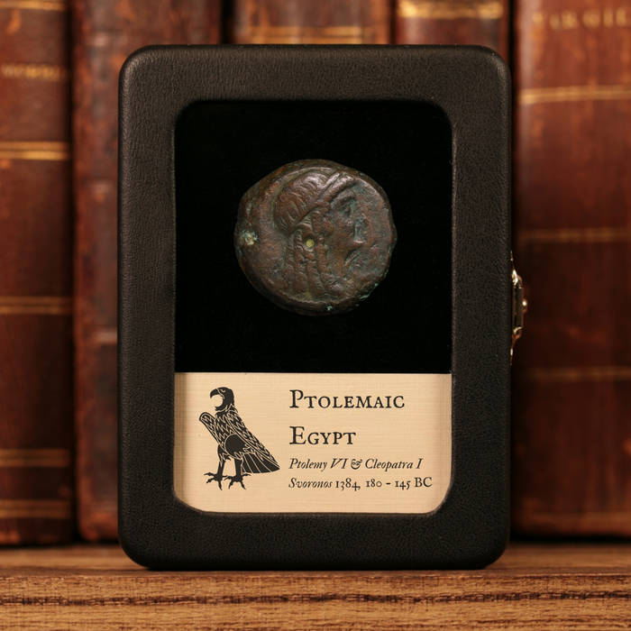 Ptolemaic Egypt, Ptolemy VI and Cleopatra I, AE28, Isis & Eagle - 180 to 145 BCE - Ancient Egypt