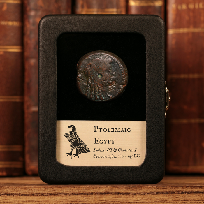 Ptolemaic Egypt, Ptolemy VI and Cleopatra I, AE28, Isis & Eagle - 180 to 145 BCE - Ancient Egypt