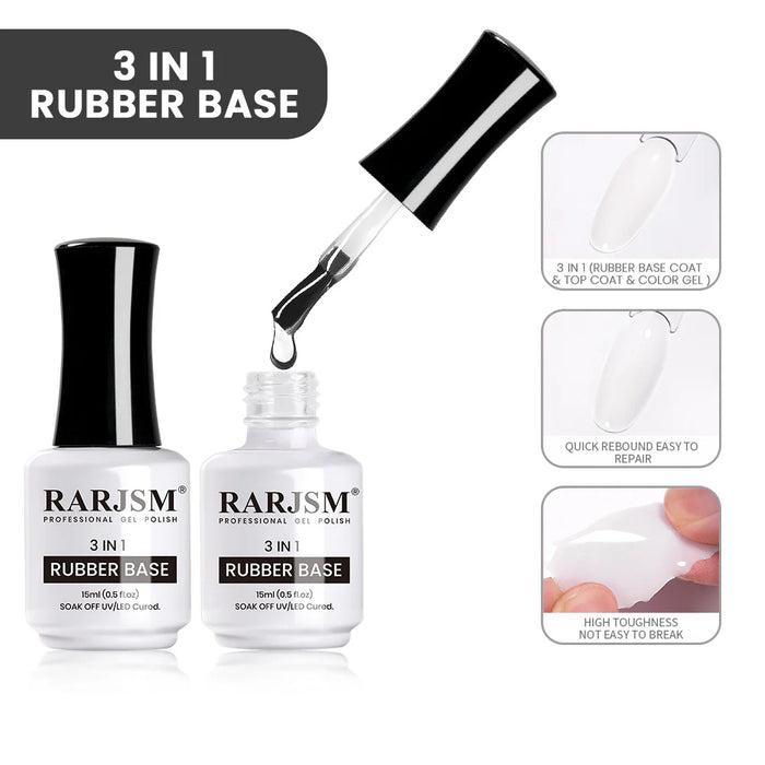 3 in 1 Self-healing Rubber Base reinforcement gel adhesion protection flexible long-lasting 15ml professional