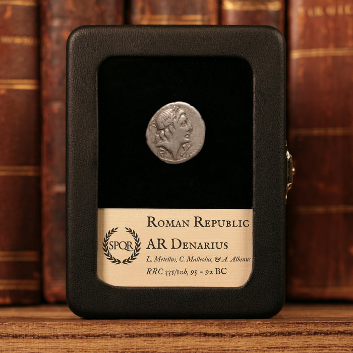 Roman Republic, L. Caecilius Metellus, AR Denarius, Apollo & Dioscuri - 95 to 92 BCE - Roman Republic