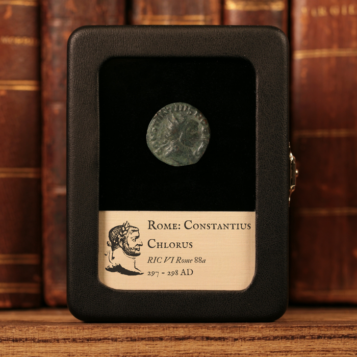 Rome, Constantius Chlorus (Father of Constantine), Bronze, Wreath Reverse - 297 to 298 CE - Roman Empire