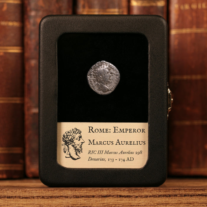 Rome, Emperor Marcus Aurelius, AR Denarius, Mercury (God of Speed) - 173 to 174 CE - Roman Empire