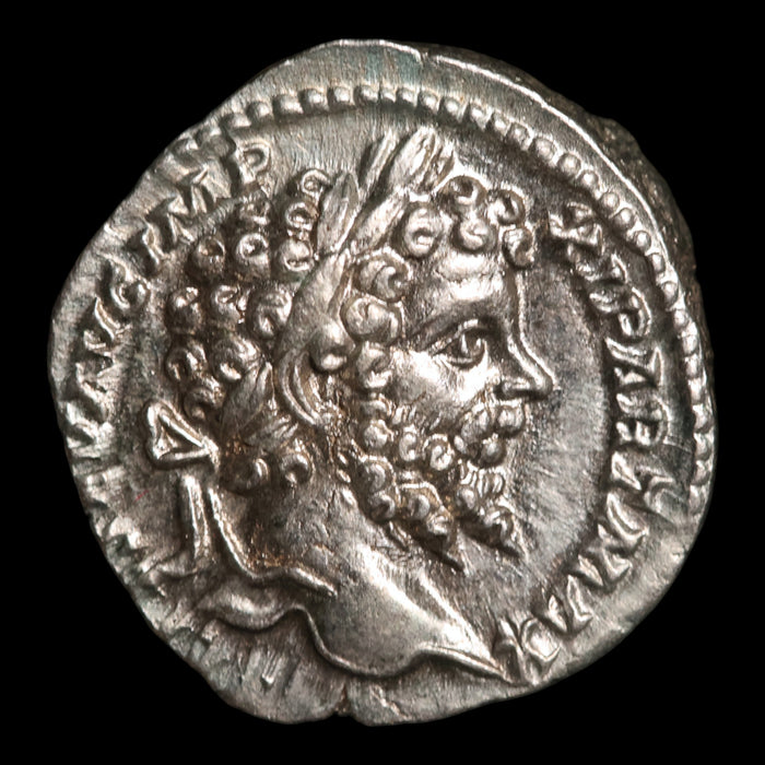 Rome, Emperor Septimius Severus, AR Denarius, Goddess of Victory Reverse - 197 to 200 CE - Roman Empire