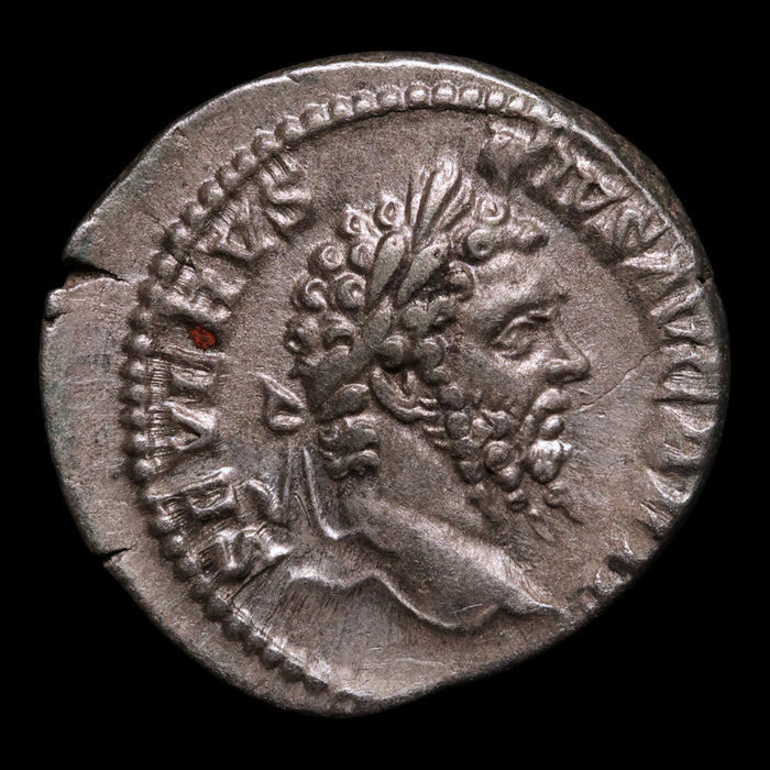 Rome, Emperor Septimius Severus, AR Denarius, Victory Reverse - 210 to 211 CE - Roman Empire