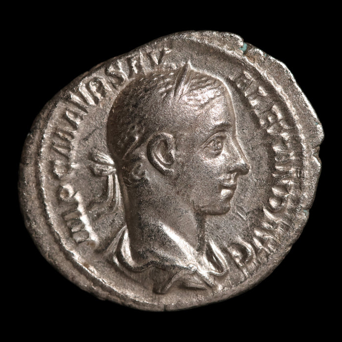 Rome, Emperor Severus Alexander, AR Denarius, Emperor Sacrificing With Patera - 226 CE - Roman Empire