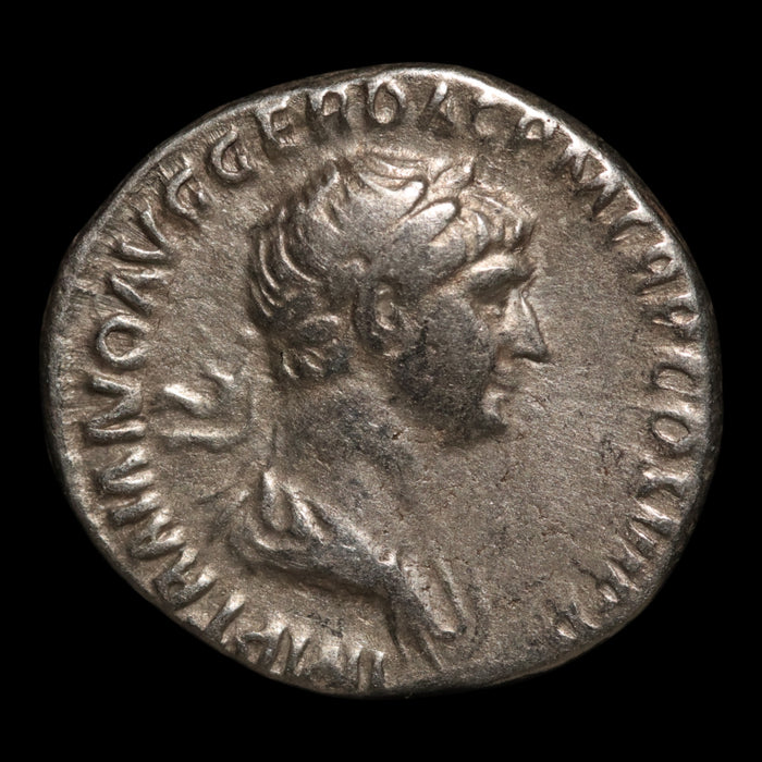 Rome, Emperor Trajan, AR Denarius, Genius (Divinity) - 112 to 114 CE - Roman Empire