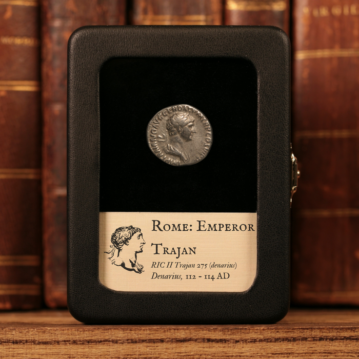 Rome, Emperor Trajan, AR Denarius, Genius (Divinity) - 112 to 114 CE - Roman Empire