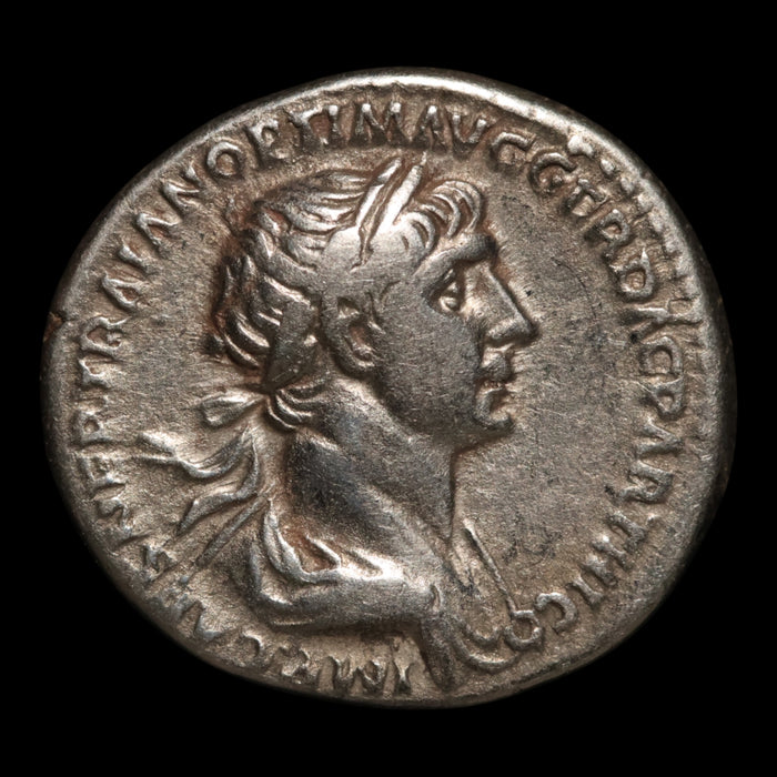 Rome, Emperor Trajan, AR Denarius, Mars (God of War) - 114 to 117 CE - Roman Empire