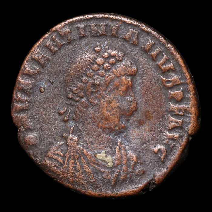 Rome, Emperor Valentinian II, AE Unit, Emperor Holding Victory Reverse - 378 to 383 CE - Roman Empire