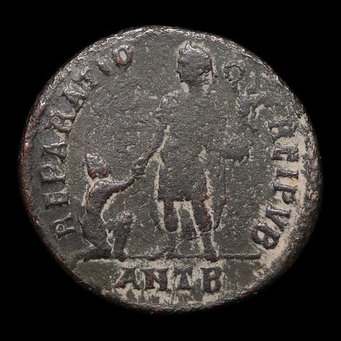 Rome, Emperor Valentinian II, AE Unit, Emperor Holding Victory Reverse - 378 to 383 CE - Roman Empire