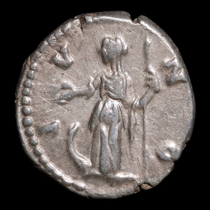 Rome, Empress Faustina II, AR Denarius, Juno (Goddess of Marriage) - 161 to 176 CE - Roman Empire