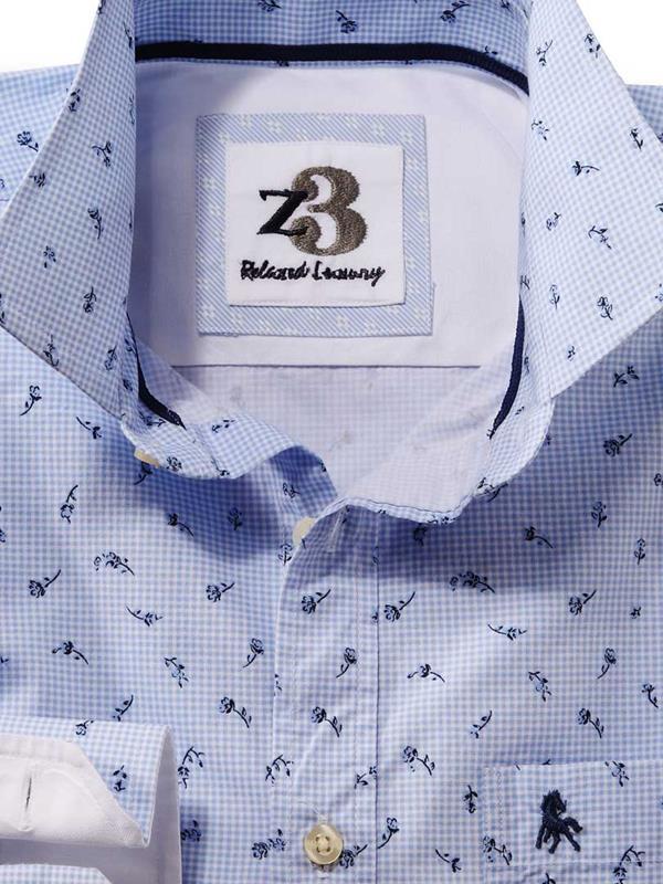 Rosa Sky Check Full sleeve single cuff   Cotton Shirt