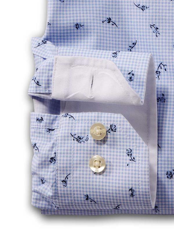 Rosa Sky Check Full sleeve single cuff   Cotton Shirt