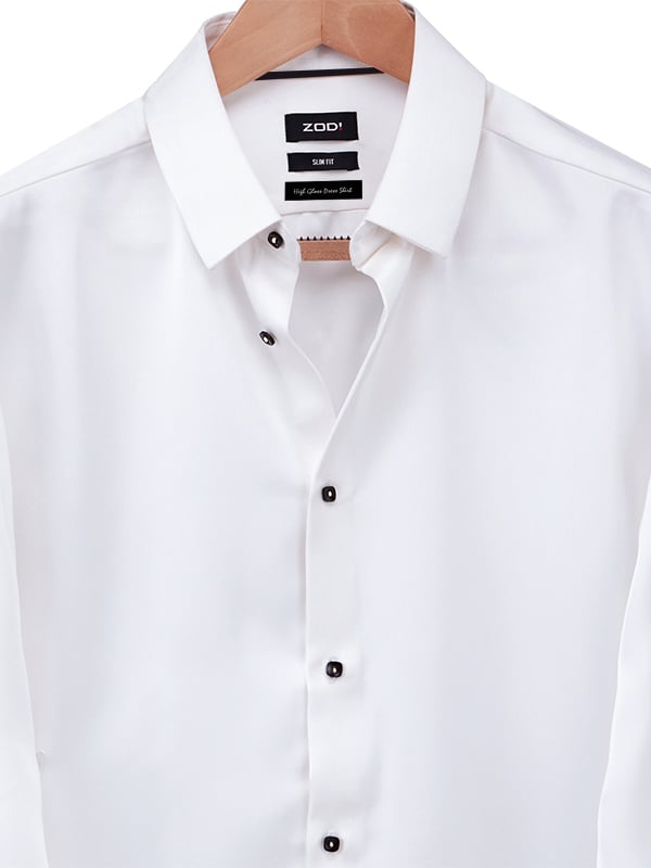 Russell Cream Satin Full Sleeve Single Cuff Slim Fit Party Wear Poly Satin Shirt