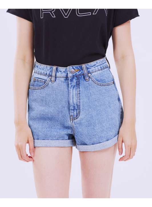 RVCA HI ROLLER HIGH RISE DENIM WOMENS SHORTS