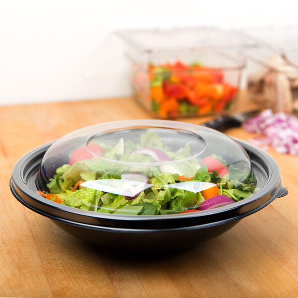 Sabert - 24 Oz, 32 Oz, 48 Oz Clear Round Dome Lid Fits For Plastic Bowls, 100/cs- 52048A100