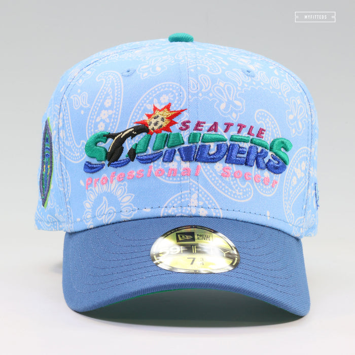 SEATTLE SOUNDERS RETRO PROFESSIONAL SOCCER ORCA PAISLEY NEW ERA FITTED CAP