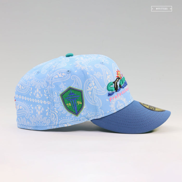 SEATTLE SOUNDERS RETRO PROFESSIONAL SOCCER ORCA PAISLEY NEW ERA FITTED CAP