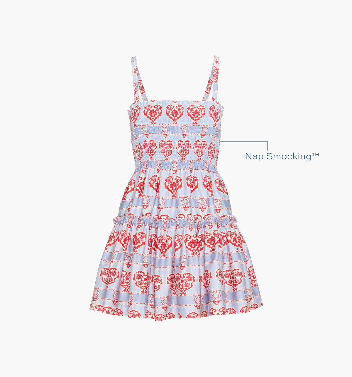 The Seraphina Mini Nap Dress - Poppy Damask Stripe