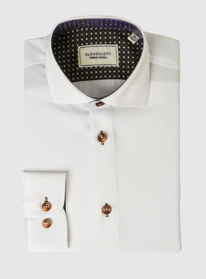 SH9801C- 4 Way Stretch Shirt w/ Contrast - Available in Black, Navy, Brown, Green, Tan