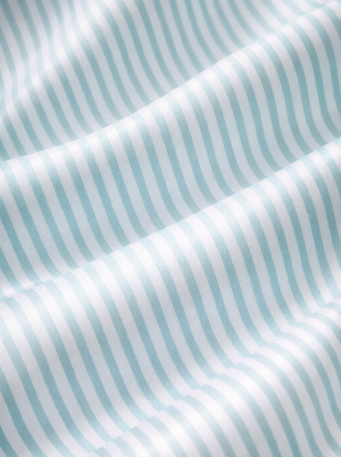 Silba Oxford Mint Striped Full Sleeve Tailored Fit Casual Cotton Shirt
