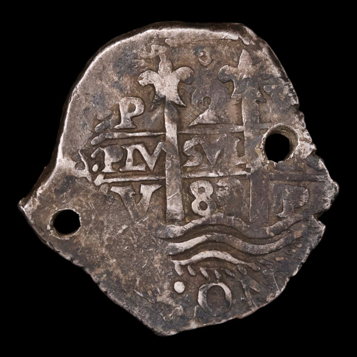 Spanish 2 Reales, Bolivia Mint, Silver Cob Coin - 1689 - Spanish Empire
