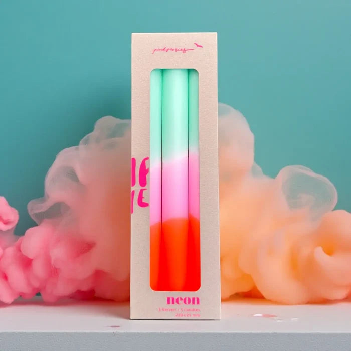 Spring Sorbet Dip Dye Neon Candles